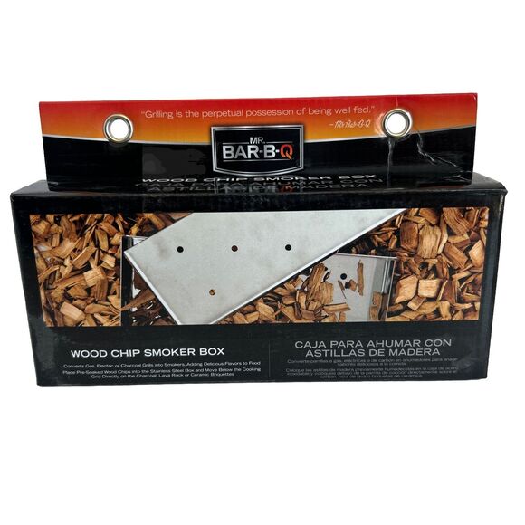 Mr Bar-B-Q Wood Chip Smoker Box for Gas Electric & Charcoal Stainless 02109Y BBQ - Picture 1 of 3